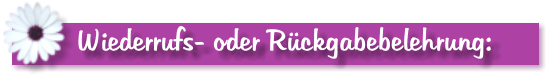 Wiederrufs- oder Rckgabebelehrung: